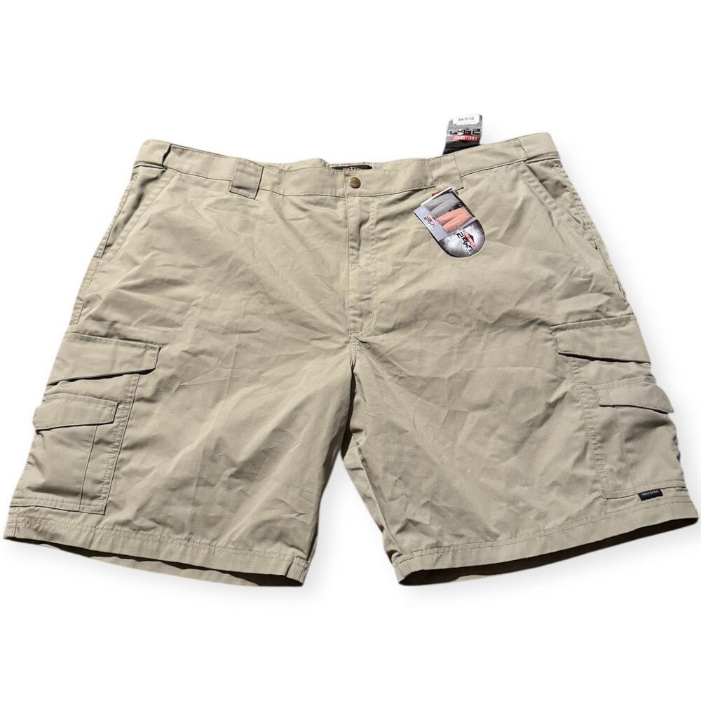 NWT Tru-Spec Shorts Mens 50/9 Khaki Cargo RipStop Polyester Work Beige Teflon NE